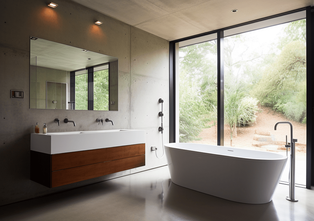 Salle de bain avec une chape apparente : L&rsquo;Élégance au Service de la Fonctionnalité