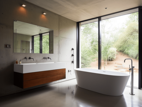 Salle de bain avec une chape apparente : L’Élégance au Service de la Fonctionnalité