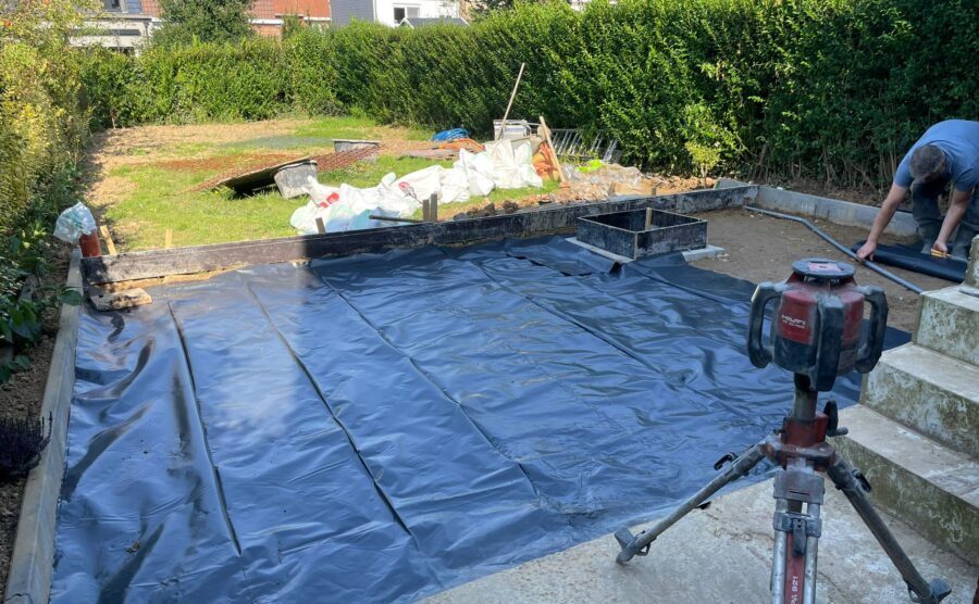 Travaux de chape pour une terrasse extérieur