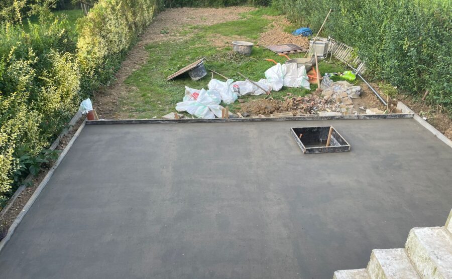 Travaux de chape pour une terrasse extérieur