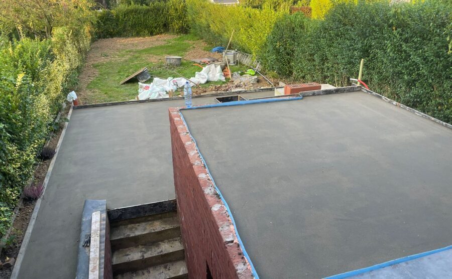 Travaux de chape pour une terrasse extérieur