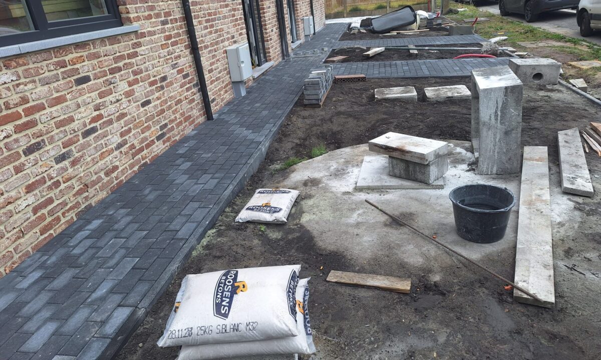 Projet de terasse pour deux maisons a Mons