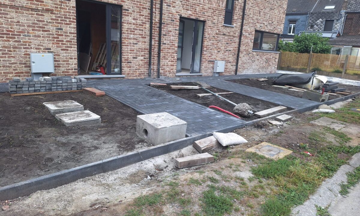 Projet de terasse pour deux maisons a Mons